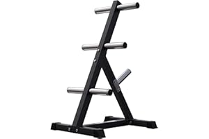 GORILLA SPORTS® Support pour Poids - pour Disques Olympiques Ø 50 mm, 7 Barres, Charge Jusqu'à 350 kg, Acier, Noir/Blanc - Rack de Rangement Poids, Stockage d'Haltères, Professionnel, Musculation, Gym
