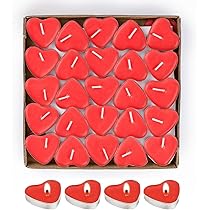 100 Stück Herz Teelichter | Romantische Kerzen | Rauchfrei & Ungerüscht