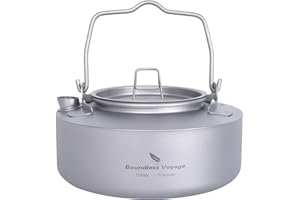 Boundless Voyage Teiera portatile in titanio, 700 ml, con manico pieghevole, per attività all'aperto, campeggio, ultraleggera, Ti3100D