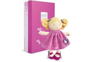 JOLIJOU - Poupée Doudou de Chiffon - Demoiselle Pretty - 28 cm - Rose - Douceur & Réconfort - Avec Boîte Cadeau Prêt à Offrir - Poupée Peluche pour Enfants - Idée Cadeau pour Anniversaire - DC3132