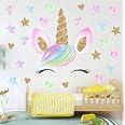Stickers Muraux Arc-en-Ciel Et Licorne Wondever - Déco Enfant Pour Chambre, Nursery Ou Salon