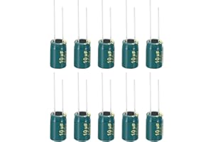 PATIKIL 400V 10uF Electrolytic Capacitors, 10Pcs 10x17mm Aluminum High Frequency Electrolytic Capacitors for TV, LCD Monitor, Refrigerator, Circuit Boards, Green