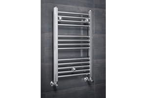Warmehaus Contemporary Straight Bathroom Ladder Radiator Heated Towel Rail Chrome Towel Warmer Central Heating 700 x 450mm
