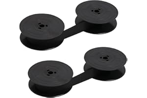 SOPWMAP 2 Piezas Cintas GR4 para Máquinas de Escribir y Calculadoras, Cintas de Máquina de Escribir de Nylon, Cinta para Máquina de Escribir de Doble, Compatible con Modelos Antiguos y Modernos (Negro)
