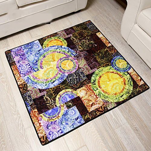 Japanese trend of graffiti art Fan Colorful patchwork carpet square living room bedroom anti-slip carpet big crawling blanket