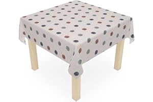 AKAKUS Table Cloth Wipeable Tablecloth PVC Plastic Wipe Clean Waterproof Square Table Cover Protector for Kitchen Picnic Outdoor Indoor (4Y8-06, 137x137.cm (54"x54" inch))