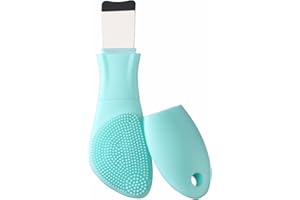 YEADMAL Mitesserentferner und Silikon-Gesichtsschrubber, Gesichtsspatel, Gesichtsreinigungsbürste, Porenbürste, Gesichtsschrubber Peeling für Gesichts-Tiefenreinigung (Cyan)