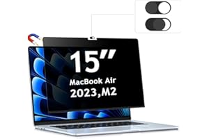 ZOEGAA Pantalla de privacidad para MacBook Air de 15 pulgadas 2023 (M2, A2941), filtro magnético extraíble antiluz azul compatible con Apple MacBook Air 2023 con chip M2: pantalla Retina líquida de