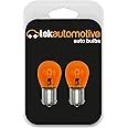 Tek Automotive 343 Indicator Bulbs Orange Amber Car Bulbs Indicator Light 382Y 12V 21W Bulb BA15S Straight Level Pins - Twin Pack