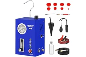 MOTOCOCHE Automotriz EVAP Máquina de Humo, Bomba de Aire Incorporada, Detector Fugas Humo con Medidor Flujo Humo para Todos Coches DC 12V, Motocicletas, Camiones Ligeros, Barcos, ATV, Motos Nieve