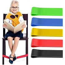 Lot De 5 Bandes De Chaise Extensibles Sensorielles – TPE, 5 Couleurs, épaisseurs Variées – Pour TDAH, Autisme, Concentration