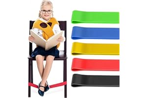 MAKOTO NOBU 5 Stück Elastische Stuhlbänder,Fußband für Stühle, Dehnbare Stuhlbänder Kinder TPE Stuhlzappelbänder Flexible Sitzgurte für Kinder mit zappeligen Füßen,Autismus,ADHS