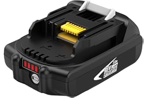 Powayup BL1830B 18V 3.0Ah Batterie Remplacement pour Maki-ta Batterie 18V BL1835B BL1835 BL1830B BL1830 BL1825B BL1825 BL1820B BL1820 194205-3 LXT-400 with LED Batterie d'outils