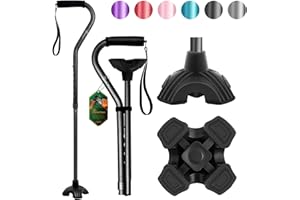 BeneCane Walking Cane Adjustable Cane with Offset Soft Cushioned Handle for Men & Women Lightweight Comfortable Stability Base Mobility Aid for Men Women and Seniors