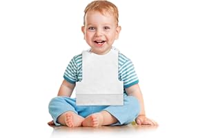 Peka Pekíta Baberos Desechables Bebé con Bolsillo 100 Unidades – Baberos Bebé Impermeables para Guardería – Baberos Usar y Tirar con Bolsillo -Babero Desechable para Niños y Bebés - Baberos de Papel