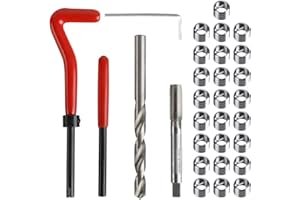 Saipor 30 Stück M5 x 0.8mm Gewinde Reparatur Einsatz Kit Rostfreier Stahl Gewindereparatursatz Thread Repair Kit Kompatibel Handwerkzeug Set für Auto Reparatur
