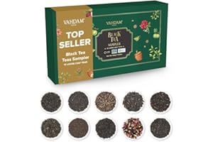 ‎VAHDAM VAHDAM, Schwarzer tee Geschenkset - 10 Tees | 100% Natürliche Zutanen | Tee Geschenke Für Frauen & Männer | Schwarztee set | Tee Probierset | Schwarztee Sorten Geschenkset