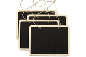 aupawdy 4 Stück Kreidetafel klein,Mini Kreidetafel Schilder Tafel Etiketten Doppelseitige Kreidetafel, für Memo-Nachrichten, Anhänger, kleine tafel aufhängen für Zimmer, Büro, Zuhause