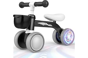 HappyGoLucky Draisienne 1 2 Ans, Vélo avec Panier, Trotteur Bebe Cadeau Enfant pour 12-24 Mois, Roues Colorées, Jouet Bebe Premier Cadeau Anniversaire Noël