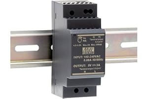 Mean Well - Alimentatore Din-Rail 15W 5V 3A, MeanWell HDR-30-5, montaggio a pannello