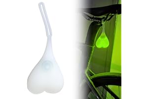 THKO Bike Balls Sack Light, LED Heart Shaped Creative Bike Tail Light Silicone Funny Bike Accessories Waterproof Essential Night Cycling Gifts for Men