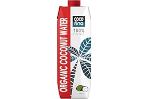 COCOFINA Organic Coconut Water Unsweetened No Added Sugars or Flavours Certified Organic Ethical Gluten Free 100% Pure 1L (Pack of 4)