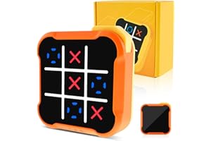 JOKAPY Tic Toe Bolt Game,Electronic Tic Toe Game 3-in-1 Handheld Puzzle Game Console Memory Training Infinite Tic Toe,Noughts and Crosses Game Portable Travel Games Education Toy(Orange)