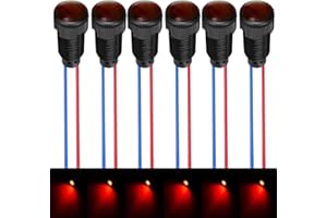 Gebildet 6 pz Indicatore LED Rosso Lampada Pilota 110-220VAC Dimensioni Foro di Montaggio 10mm (Guscio in plastica ignifuga)