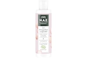 TRIIR N.A.E. - Lait Démaquillant Nettoyant Visage BIO - Enrichi en Eau de Rose de Damas - Certifié Bio - Formule Vegan - 99 % d'ingrédients d'origine naturelle - Flacon de 200 ml
