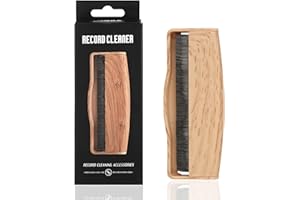 WINDFROMORT Cepillo Profesional de Fibra de Carbono para Discos de Vinilo – Limpieza Antiestática para LP – Eliminación de Polvo Eficaz – Accesorio para Vinilo