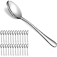 Evanda Dinner Spoons 24 Pieces, Stainless Steel 18.5cm Spoons, Dessert Spoons, Table Spoon, Soup Spoons, Easy to Clean, Dishwasher Safe, 2.silver 24 Piece