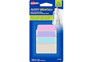 AVERY 48 zakładek/zakładka, samoprzylepna, wszechstronne zastosowanie, 50,8 mm (różowy, fioletowy, niebieski) – pastelowe kolory