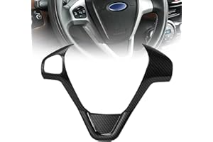 NOZADO 1 x Auto-Refit-Zubehör Auto-Lenkradabdeckungen Trim Aufkleber passend für Ford Fiesta MK7 2009–2017 Ecosport 2012–2017 Pailletten dekorativer Rahmen Autozubehör (Größe: B Typ Kohlefaser)