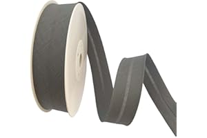 TEXTEX = Bies de 40mm de Ancho. 50% Algodón y 50% Poliéster. Pieza de 10m - (Gris Oscuro)