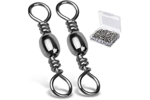 9Tong Alta Resistencia Gira de Pesca Barril Anillo sólido Barril Eslabón Giratorio de Pesca Aparejos de Pesca rodantes Línea Agua Salada Inoxidable