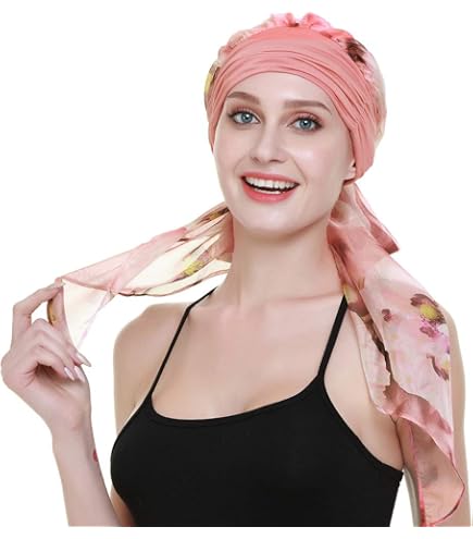 Turban En Coton Bonnet Chimio Femme - Foulard Doux Pour Perte De Cheveux & Alopécie