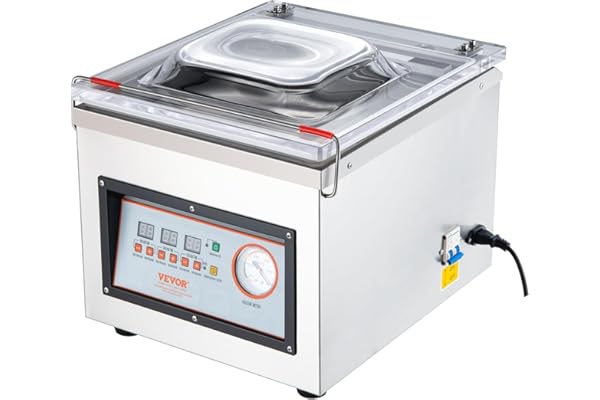 VEVOR Machine à emballer sous vide à chambre 320 W machine d'emballage sous vide taille compacte 320 mm dans la cuisine domestique et pour un usage commercial pour aliments humides, viandes, marinades