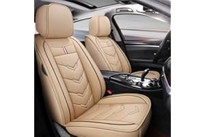 IBCEL Car Seat Covers 5 Seat Leather Compatible with Hyundai Ioniq 2020-2022 Vehicle Seat Cover Full Set Cushion Front Rear Seat Protectors (Beige)