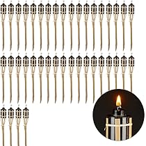 8 Torce Da Giardino In Bamb&ugrave; 150 Cm - Con Contenitore Olio, Per Esterno