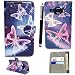Produktbild Mobile Stuff Samsung Galaxy J5 2016, Luxuriöse Ledertasche Flip Cover + Stylus (Butterfly Blue Book)