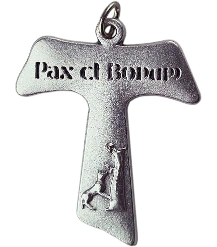Eurofusioni Ciondolo Croce Tau Pax et Bonum Placcato Argento - 10 Pezzi
