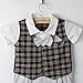 Infant Toddler Boy Baby Bowknot Gentleman Romper Jumpsuit Outfit Plaid Clothes