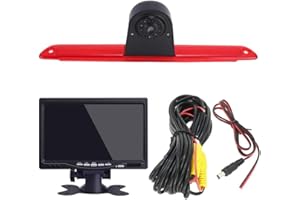 JOJONO HD Transporter Nocturna Luz Freno Cámara de Marcha Atrás Visión Trasera Coche Puede Ajustar el ángulo Compatible con Mercedes Benz Sprinter W906 / V W Crafter Carevelle (cámara+7'' Monitor)