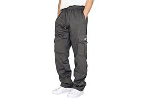 Halfword Mens Loose Fleece Cargo Trousers Casual Gym Jogging Bottoms Lightweight Joggers Sweatpants