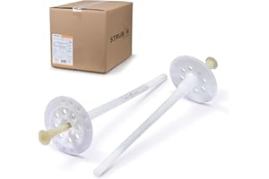 STRÜBER Cheville d'isolation à frapper avec clou plastique (Ø8 x 155 mm / 200 pcs) - Chevilles isolante pour ITE - Chevilles de fixation de panneaux isolants - ETA