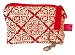 Produktbild TryPinky Schlüsseletui Tasche Mäppchen  Ornamente Rot Weiß  Geschenk Schlüsseltasche Schlüsselmäppchen Red Kunstleder Rückseite mit Schlüsselring und Karabinerhaken