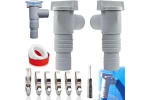 LUYLMO Absperrhahn für Pools mit 32mm Schlauchanschluss, Pool Schlauch 32 Absperrventil, Pool Wartungs Zubehör mit 6 X Schlauchklemmen, Pool Ventil 32mm für Oberirdische Pool und Poolpumpe Wartung(2er-Set)