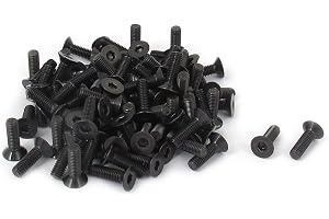 sourcingmap M3 X 10 mm metrisk sexkantsuttag försänkt huvud skruvbultar svart 100 st