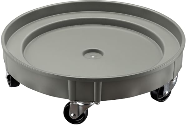 Wiltec Fattralla upp till 400 kg, robust fatvagn med hjul Ø 60 cm transportplatta för förflyttning av fat rullbräda i verkstad, garage