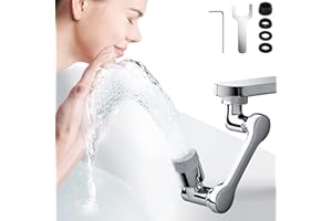 YAOMAISI Rubinetto con filtro antispruzzo rotante ad ampio angolo di 1080,utilizza una schiuma di bronzo solida,adatto per cucine e bagni